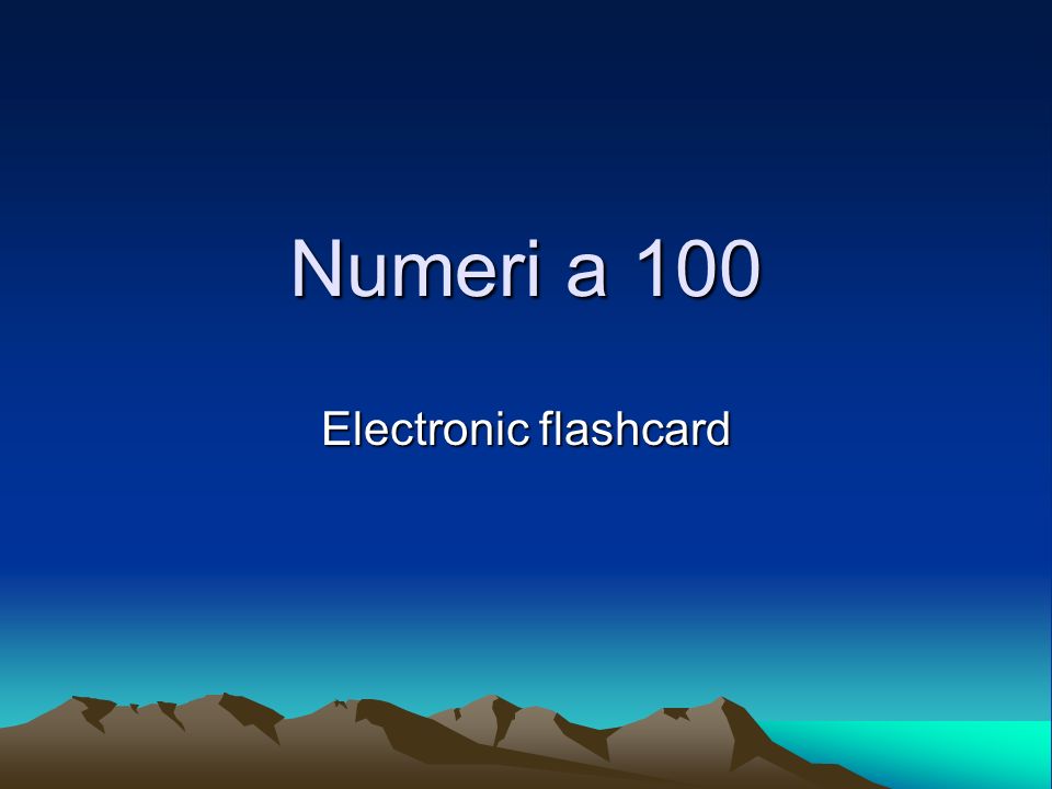 Numeri a 100 Electronic flashcard