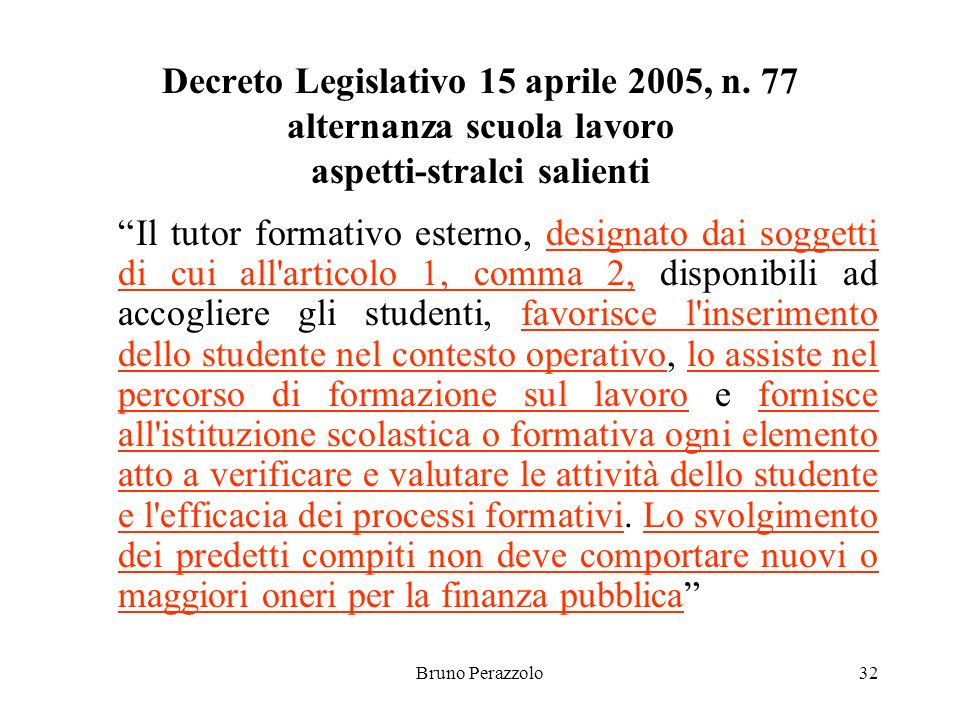 Bruno Perazzolo32 Decreto Legislativo 15 aprile 2005, n.