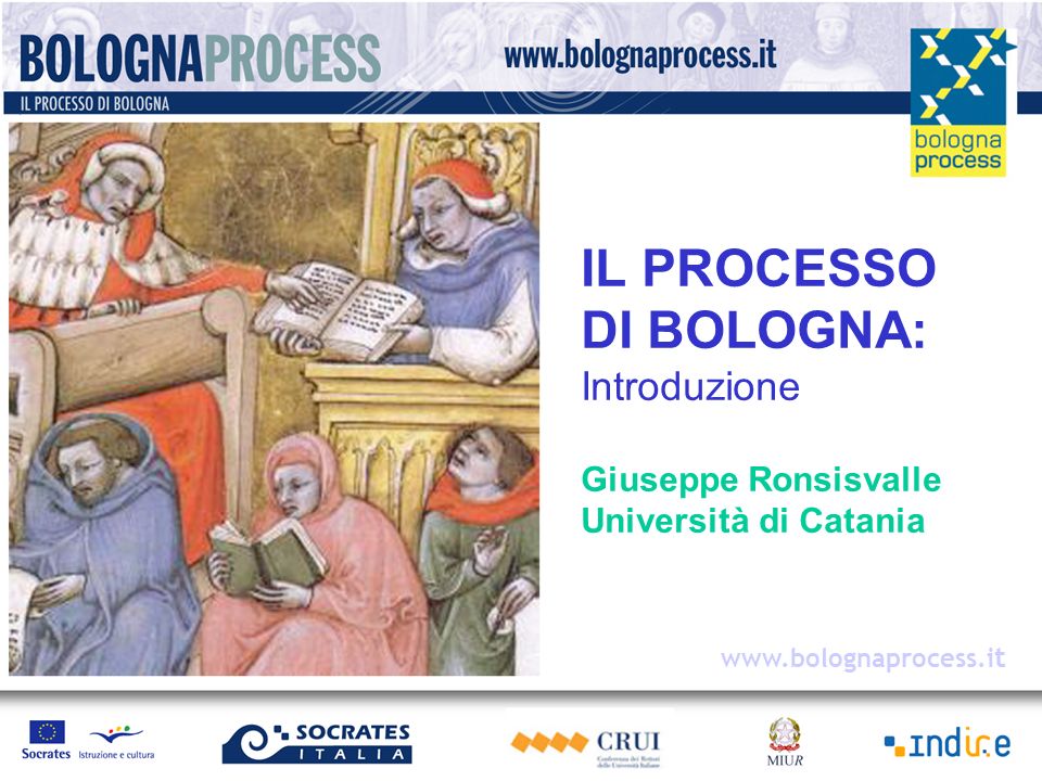 t IL PROCESSO DI BOLOGNA: Introduzione Giuseppe Ronsisvalle Università di Catania