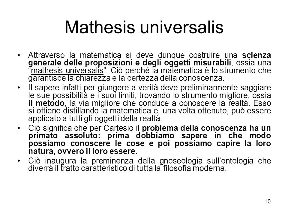 The Philosopher s conception of Mathesis Universalis from