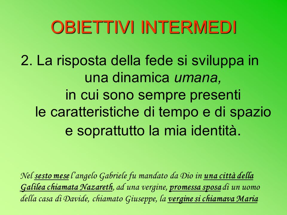 OBIETTIVI INTERMEDI 2.