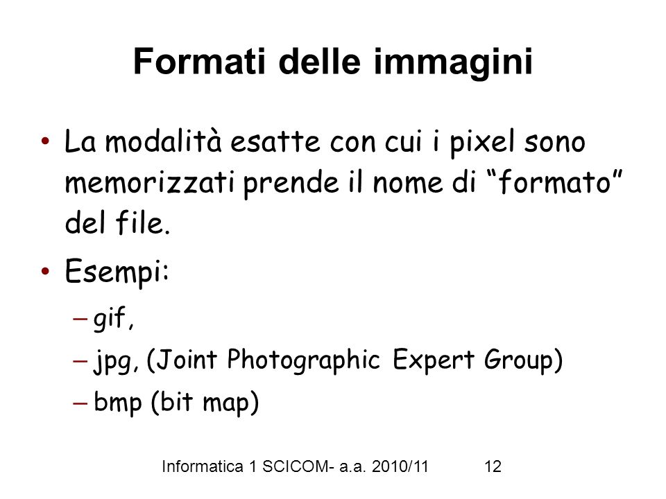 Informatica 1 SCICOM- a.a.