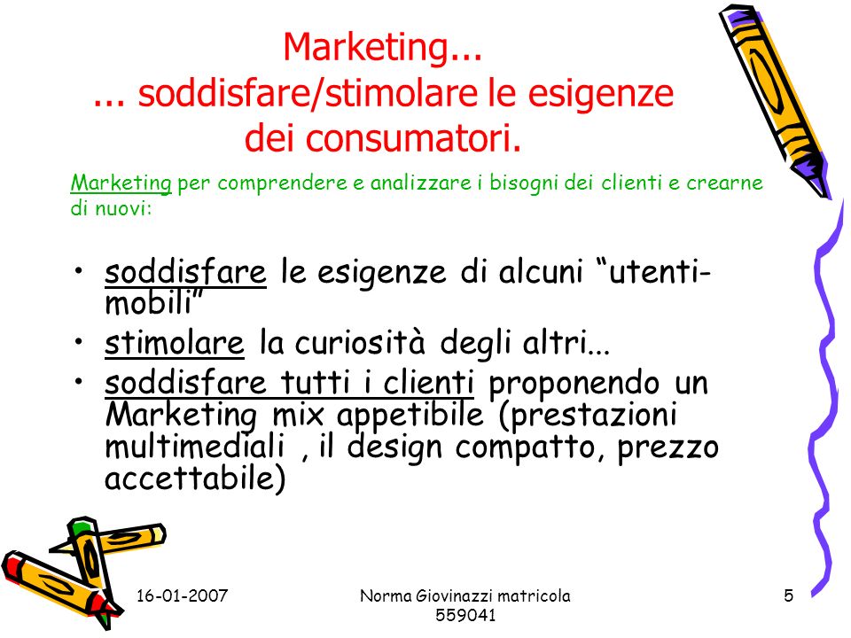 Norma Giovinazzi matricola Marketing......