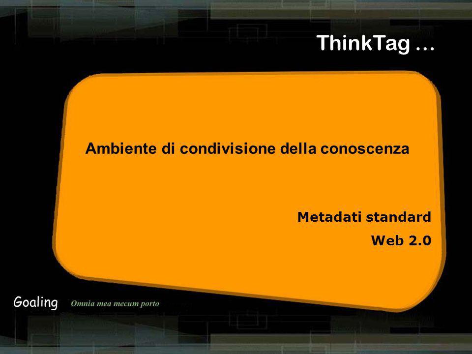 Metadati standard Web 2.0 Ambiente di condivisione della conoscenza ThinkTag …