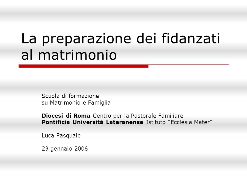 preparazione al matrimonio roma