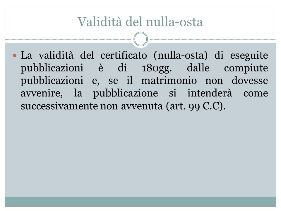 pubblicazioni matrimonio validita