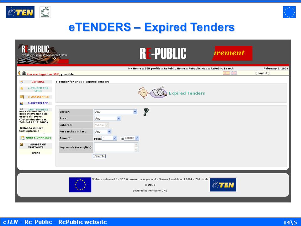 14\5 eTENDERS – Expired Tenders eTEN – Re-Public – RePublic website