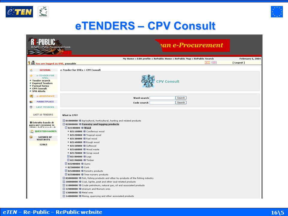 16\5 eTENDERS – CPV Consult eTEN – Re-Public – RePublic website