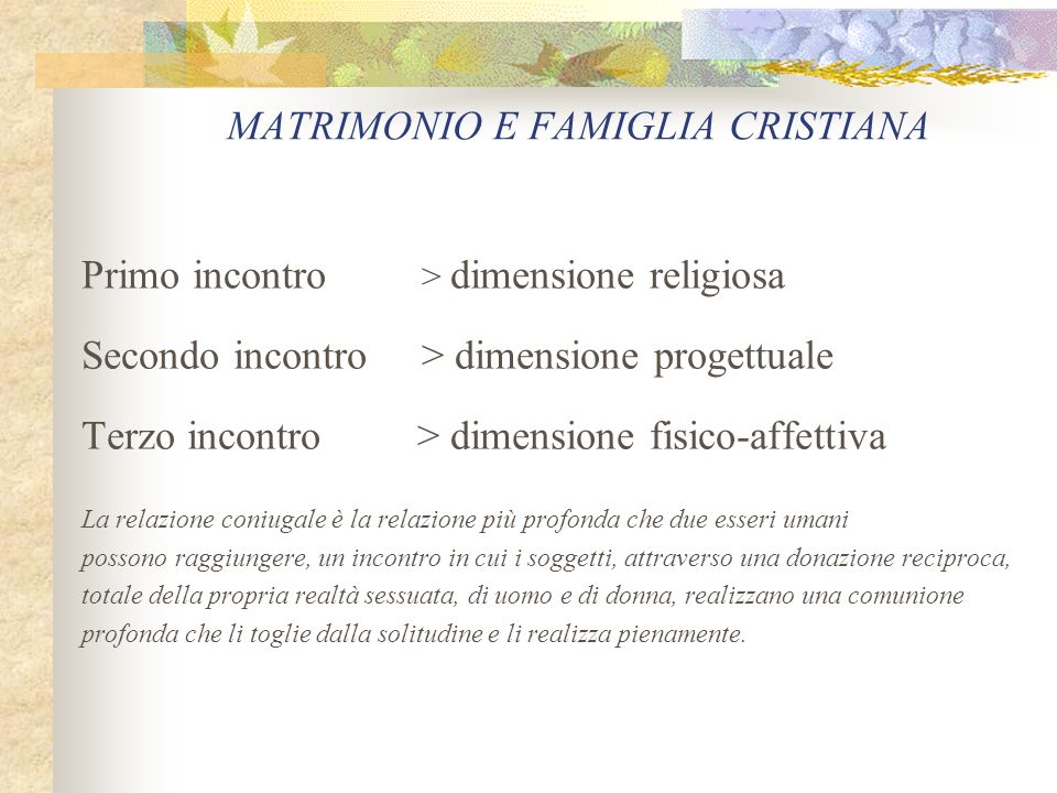 relazione matrimonio