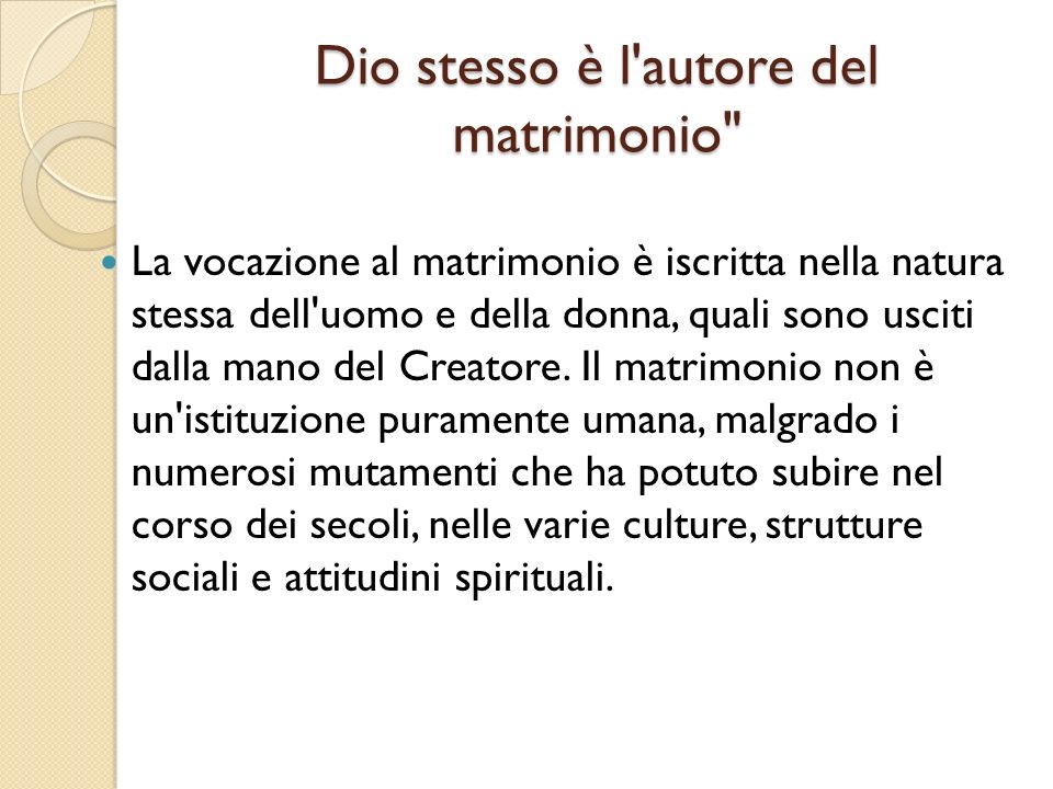 preparazione vocazione matrimonio