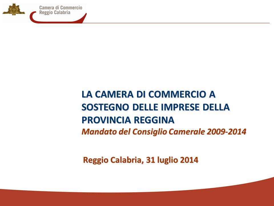 LA CAMERA DI COMMERCIO A SOSTEGNO DELLE IMPRESE DELLA PROVINCIA REGGINA