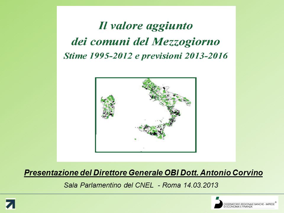 Sala Parlamentino del CNEL - Roma Presentazione del Direttore Generale OBI Dott.