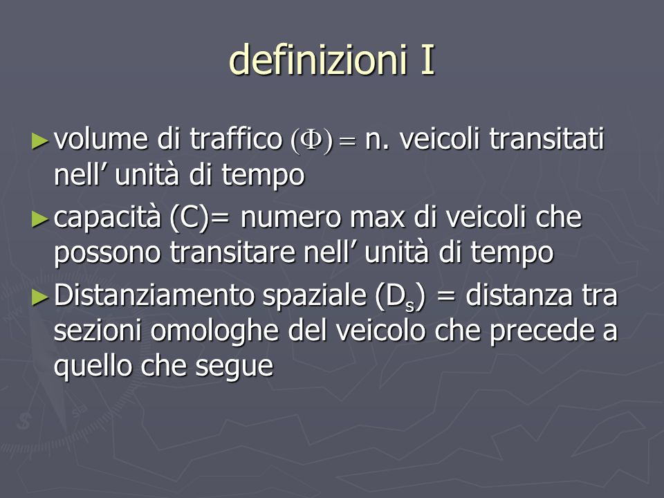 definizioni I ► volume di traffico  n.