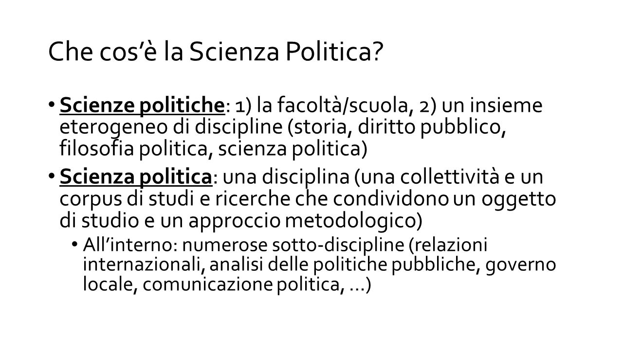 Che cos’è la Scienza Politica.