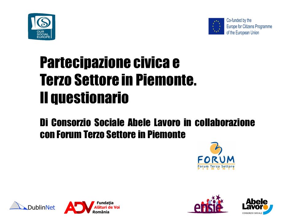 Partecipazione civica e Terzo Settore in Piemonte.