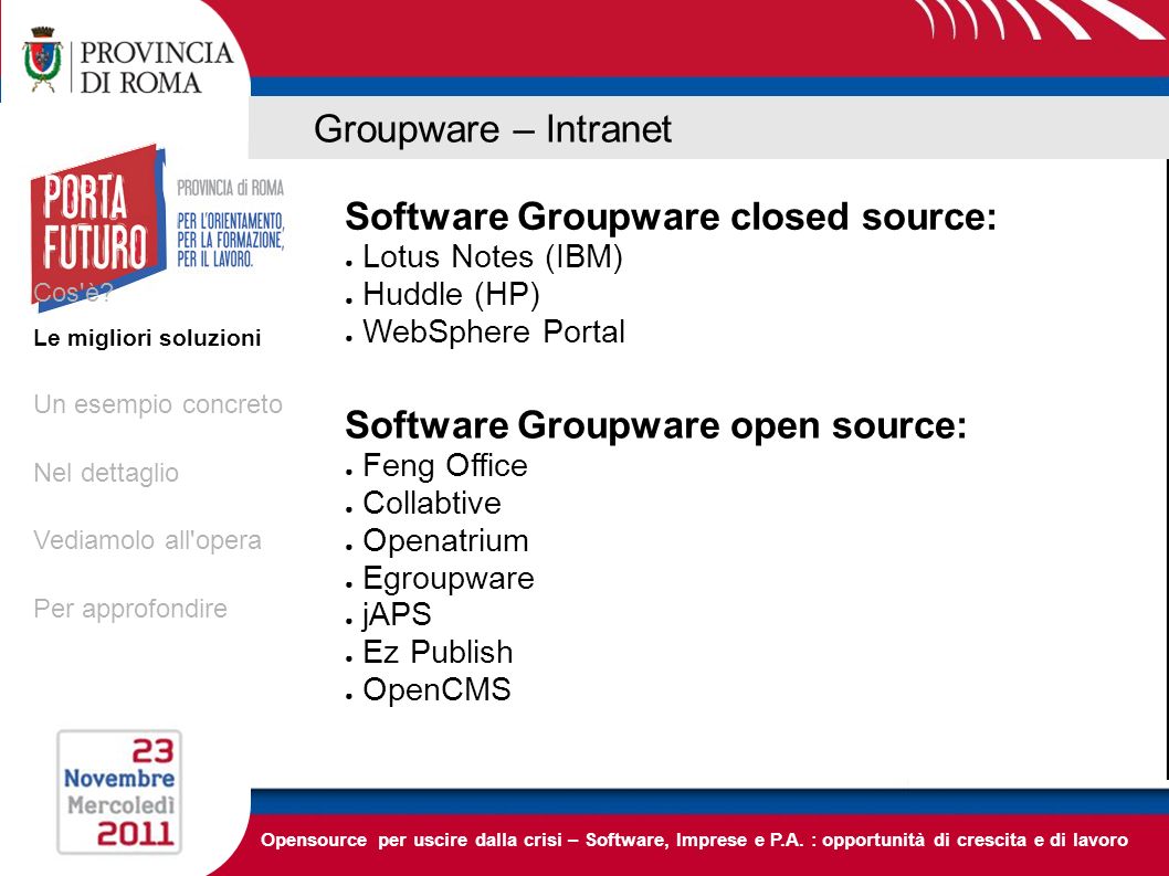 Opensource per uscire dalla crisi – Software, Imprese e P.A.