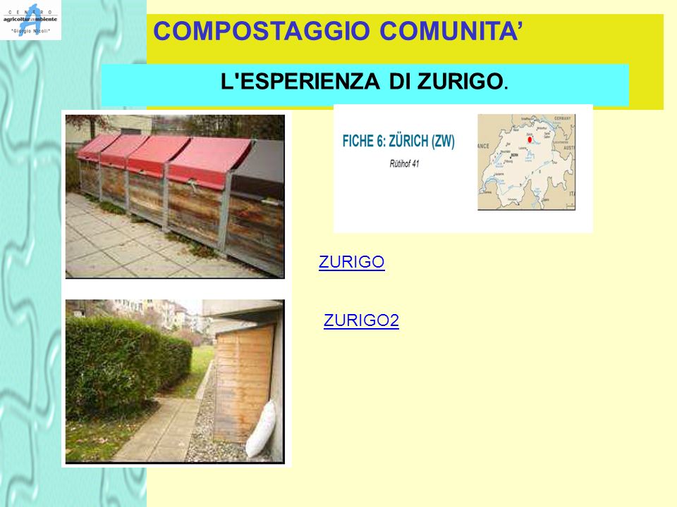 COMPOSTAGGIO COMUNITA’ L ESPERIENZA DI ZURIGO. ZURIGO ZURIGO2