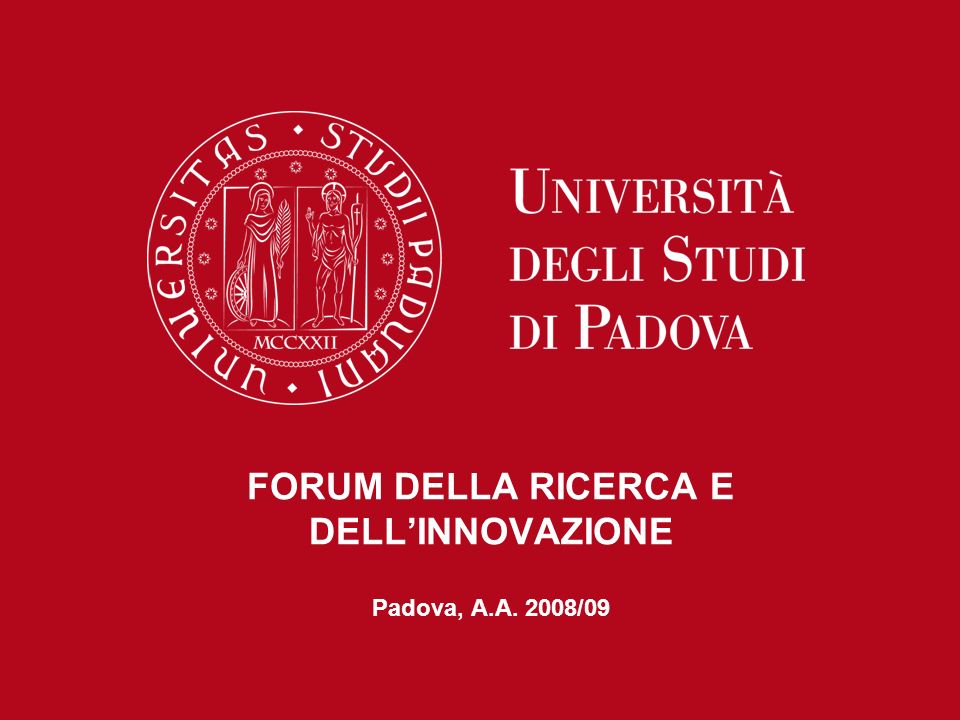 FORUM DELLA RICERCA E DELLINNOVAZIONE Padova, A.A. 2008/09