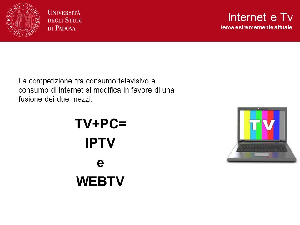La competizione tra consumo televisivo e consumo di internet si modifica in favore di una fusione dei due mezzi.