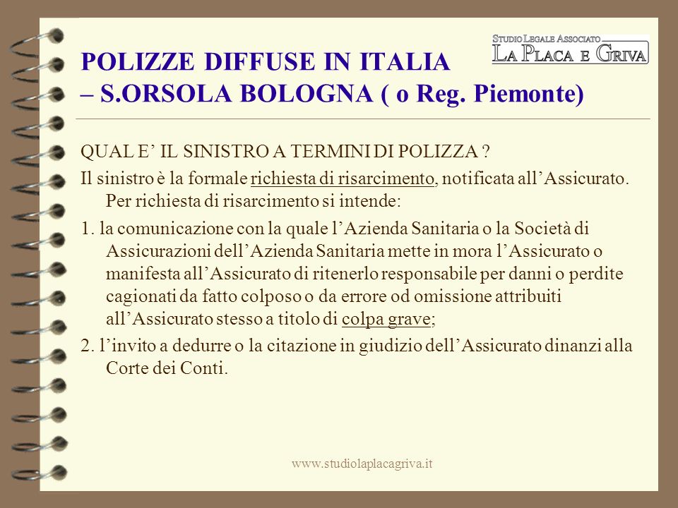 POLIZZE DIFFUSE IN ITALIA – S.ORSOLA BOLOGNA ( o Reg.