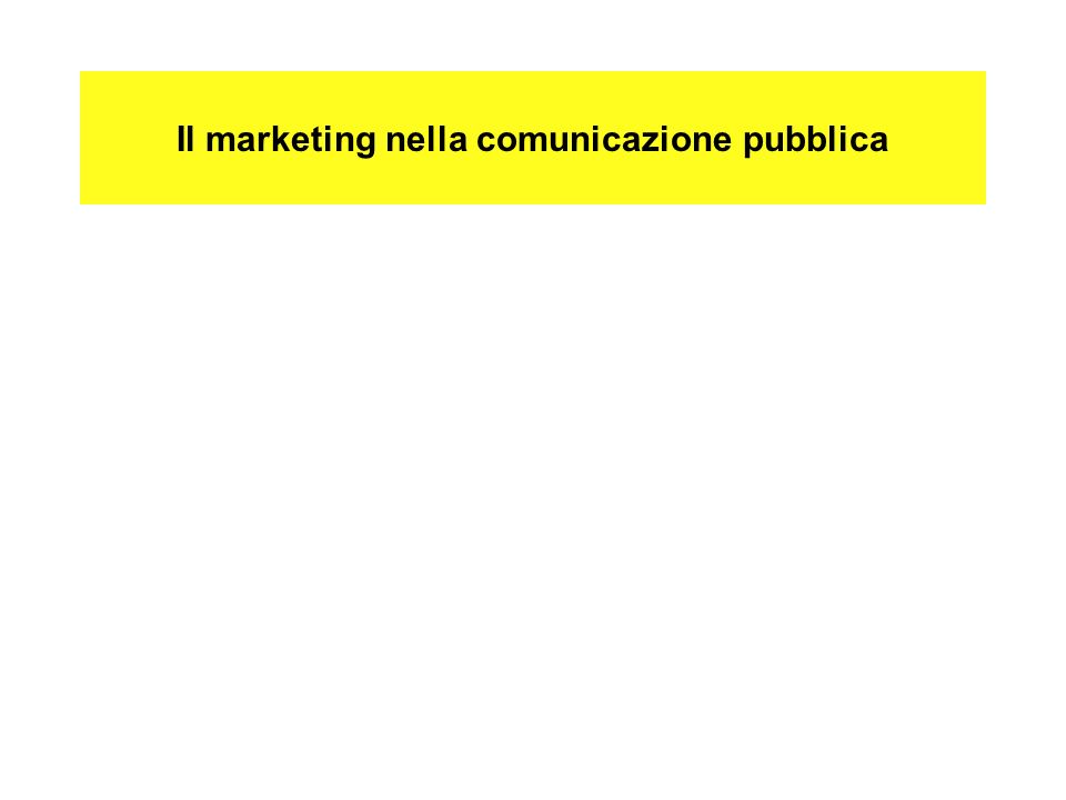 Il marketing nella comunicazione pubblica