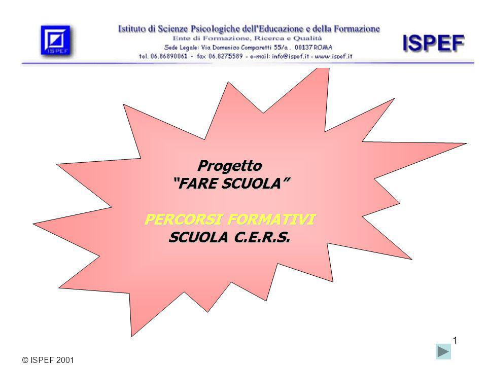 1 Progetto FARE SCUOLA PERCORSI FORMATIVI SCUOLA C.E.R.S. © ISPEF 2001