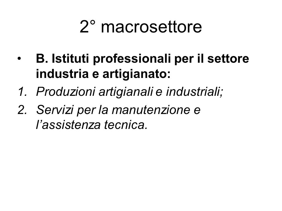 2° macrosettore B.