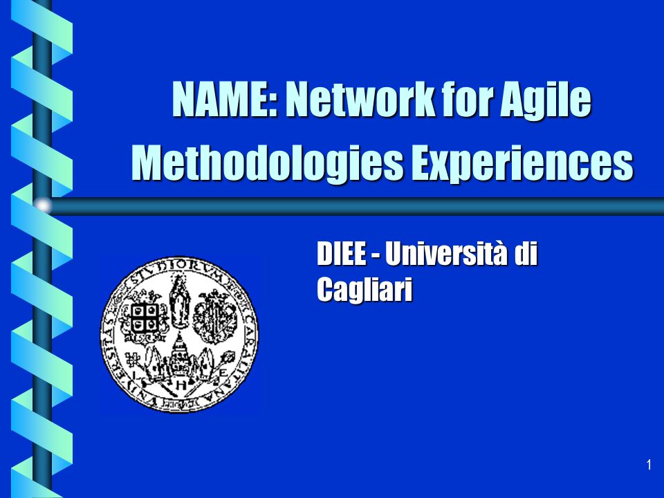 1 NAME: Network for Agile Methodologies Experiences DIEE - Università di Cagliari