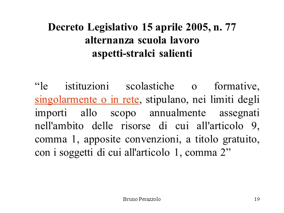 Bruno Perazzolo19 Decreto Legislativo 15 aprile 2005, n.