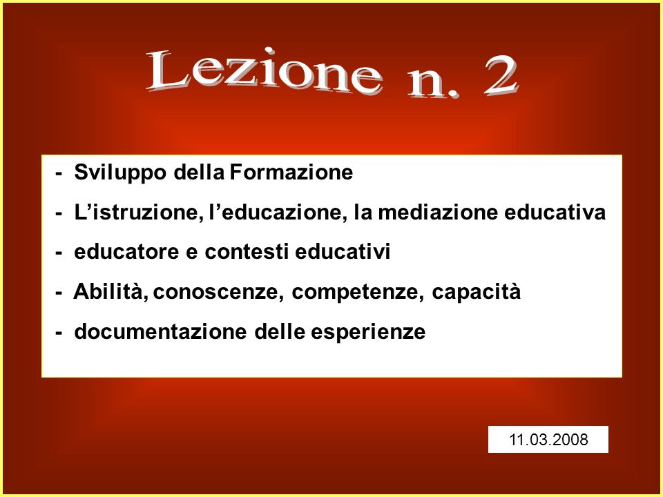 Prof. Mario Malizia Anno accademico 2007/2008