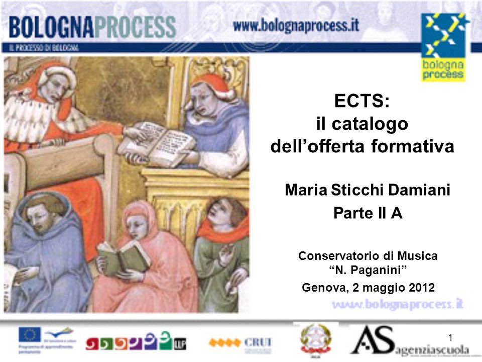 ECTS: il catalogo dellofferta formativa Maria Sticchi Damiani Parte II A Conservatorio di Musica N.