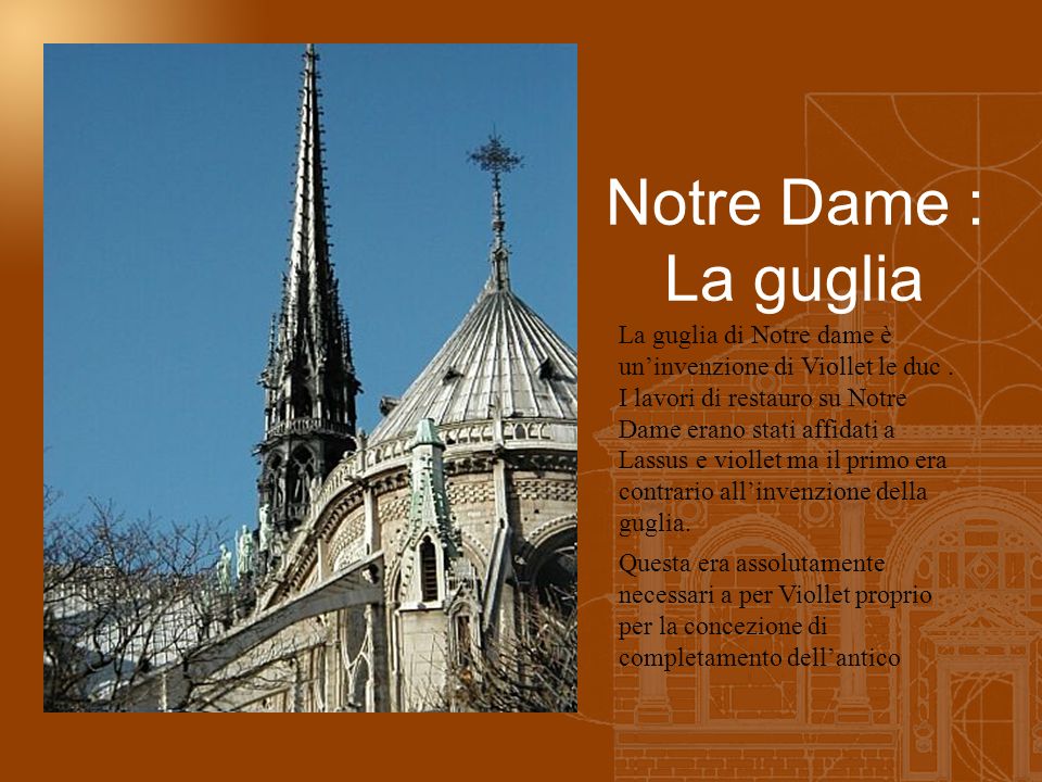 Notre Dame : La guglia La guglia di Notre dame è uninvenzione di Viollet le duc.