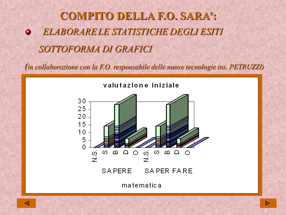 COMPITO DELLA F.O. SARA: ELABORARE I QUESTIONARI ( in ( in collaborazione con la F.O.