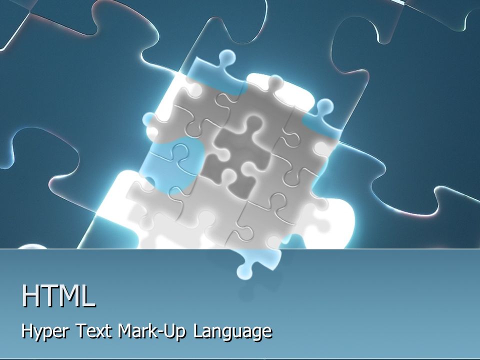 HTML Hyper Text Mark-Up Language