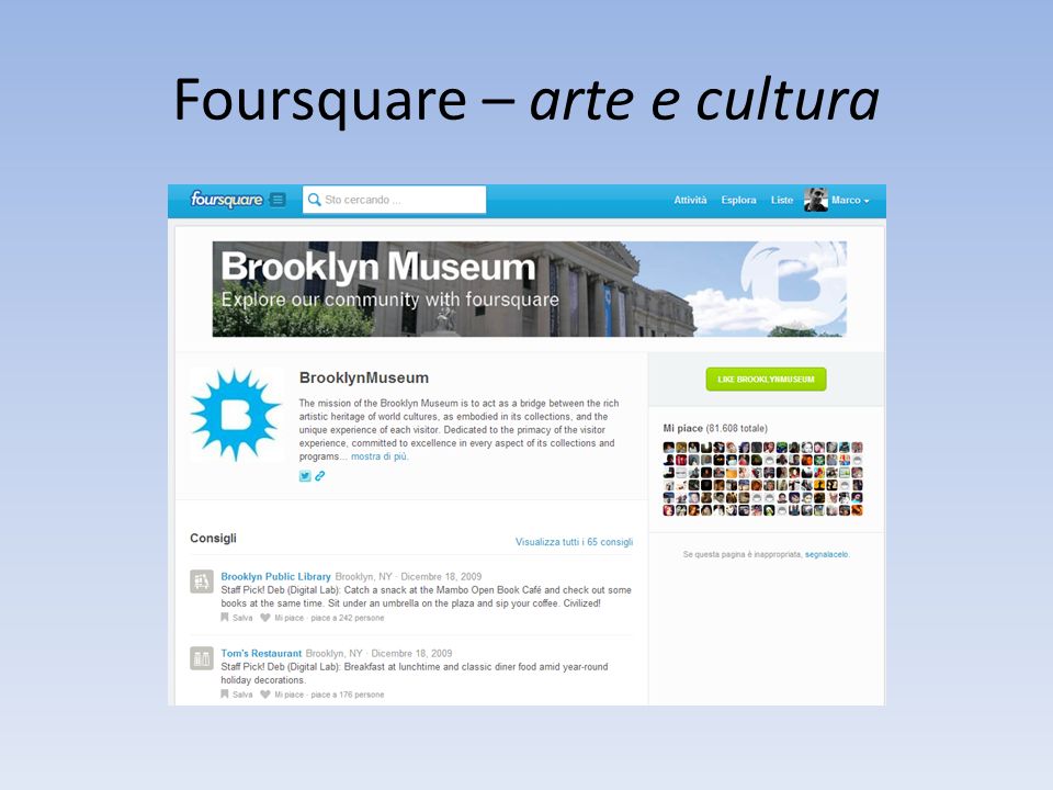 Foursquare – arte e cultura