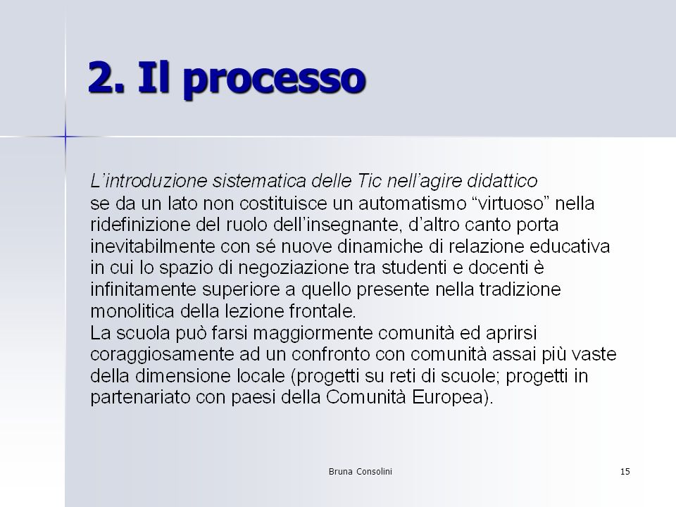 Bruna Consolini15 2. Il processo