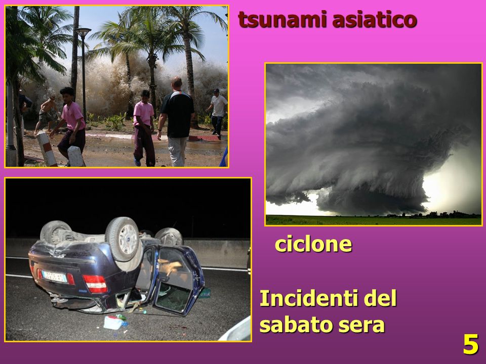5 tsunami asiatico ciclone Incidenti del sabato sera