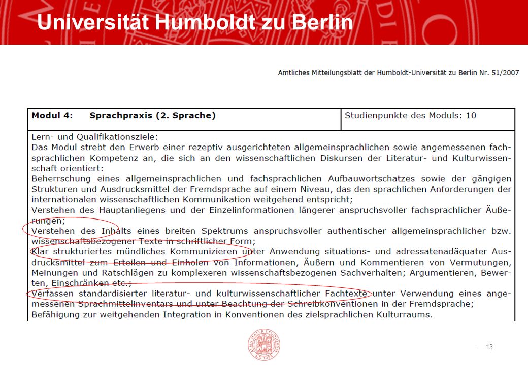 Copyright© Materiale riservato e strettamente confidenziale 13 Universität Humboldt zu Berlin