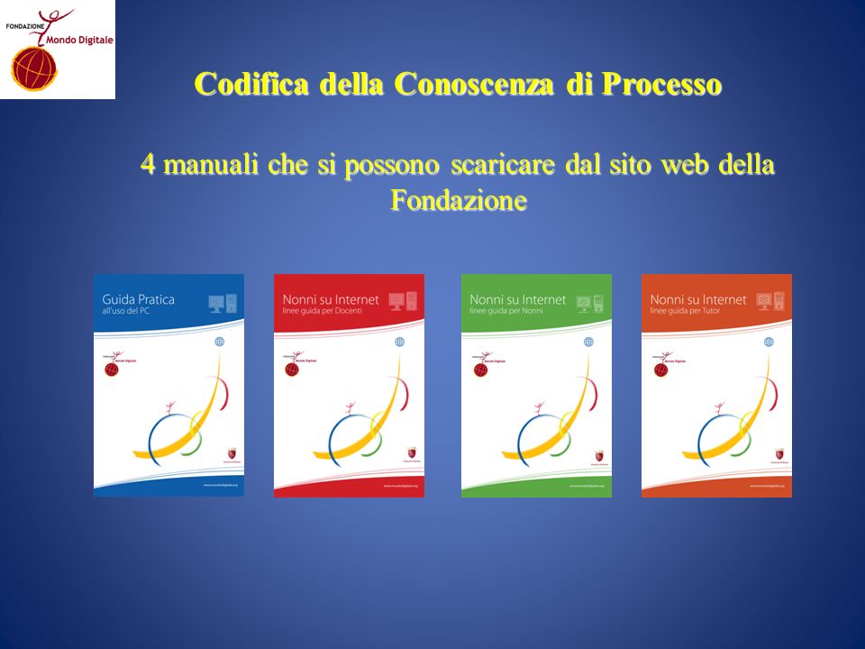 Codifica della Conoscenza di Processo 4 manuali che si possono scaricare dal sito web della Fondazione