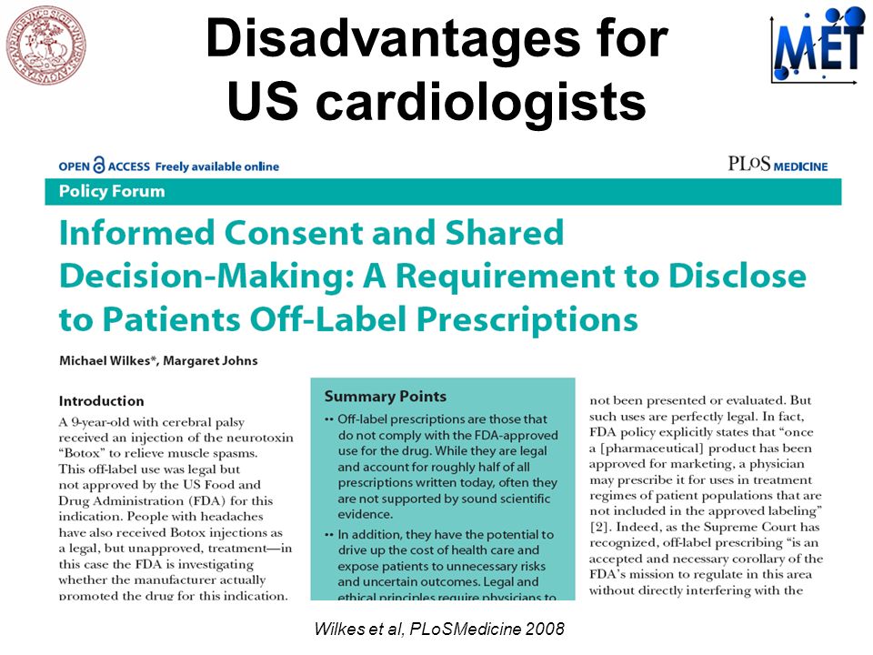 Disadvantages for US cardiologists Wilkes et al, PLoSMedicine 2008