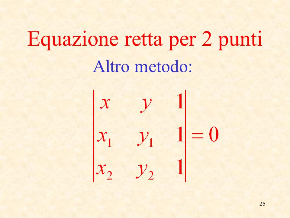 26 Equazione retta per 2 punti Altro metodo:
