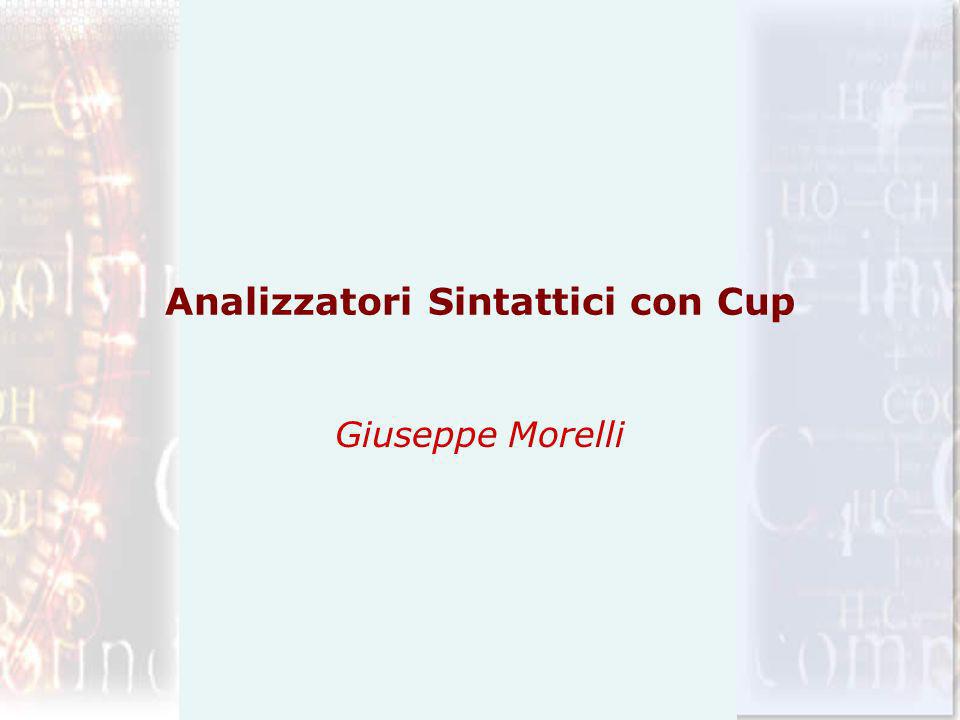 Analizzatori Sintattici con Cup Giuseppe Morelli