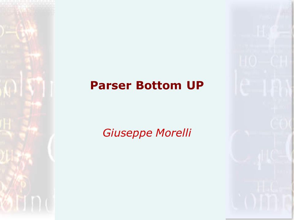 Parser Bottom UP Giuseppe Morelli