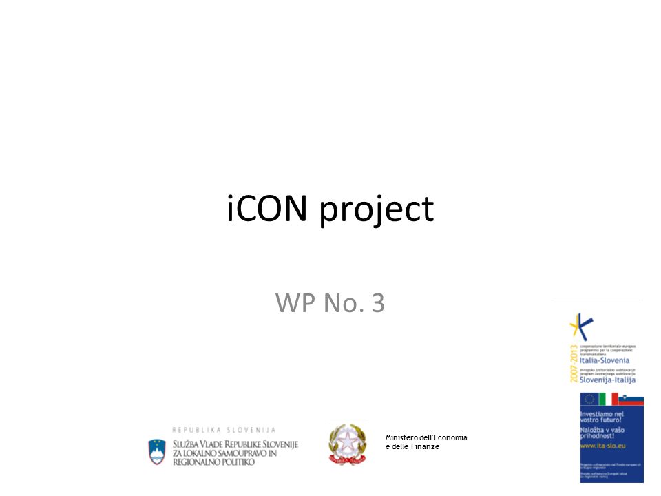 iCON project WP No. 3 Ministero dell Economia e delle Finanze