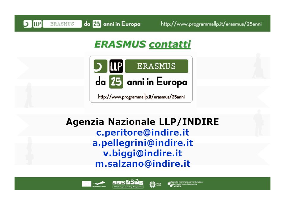 ERASMUS contatti Agenzia Nazionale LLP/INDIRE
