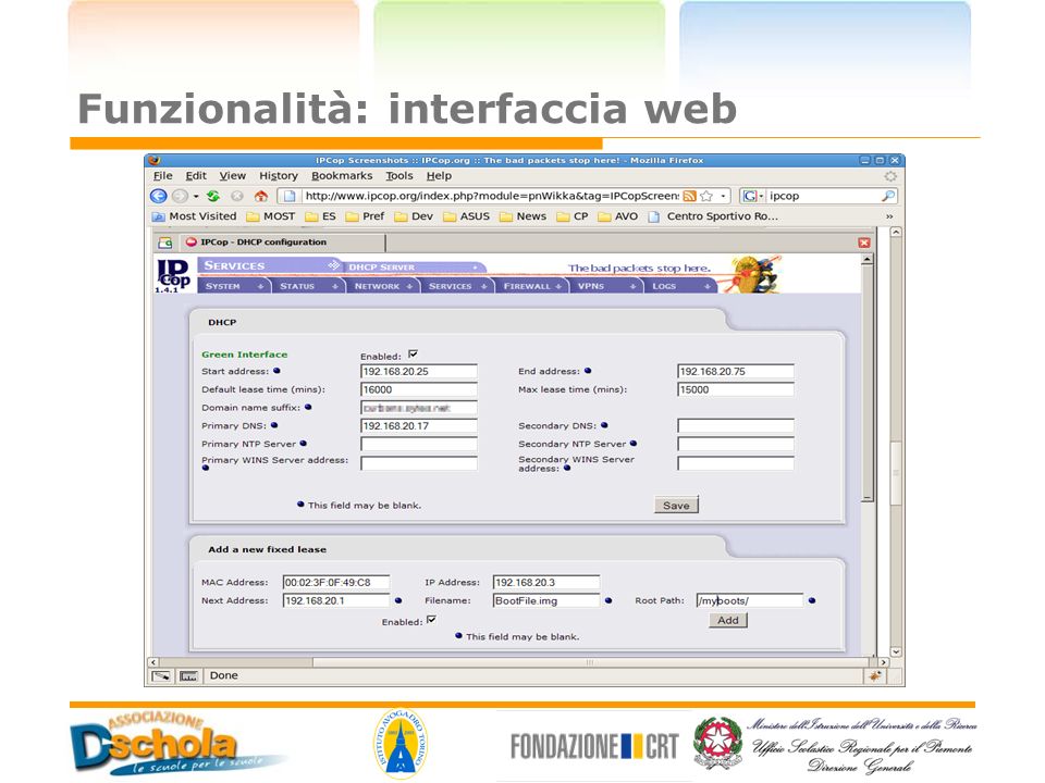 Funzionalità: interfaccia web