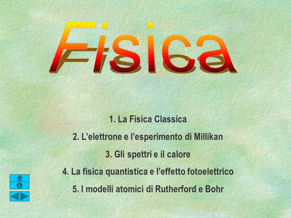 1. La Fisica Classica 2. Lelettrone e lesperimento di Millikan 3.