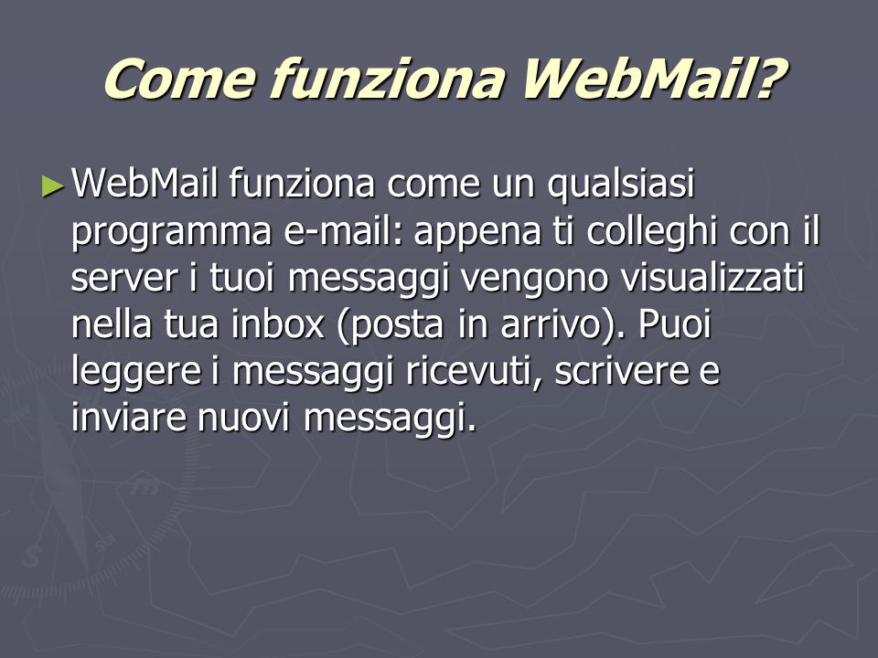 Come funziona WebMail.