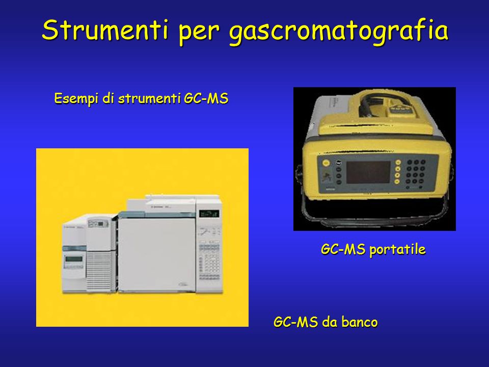 Esempi di strumenti GC-MS Strumenti per gascromatografia GC-MS da banco GC-MS portatile