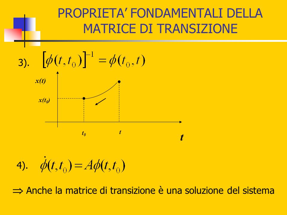 PROPRIETA FONDAMENTALI DELLA MATRICE DI TRANSIZIONE 3).